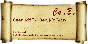 Csernák Benjámin névjegykártya