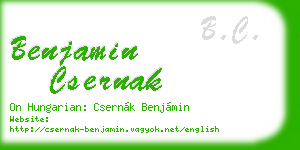 benjamin csernak business card
